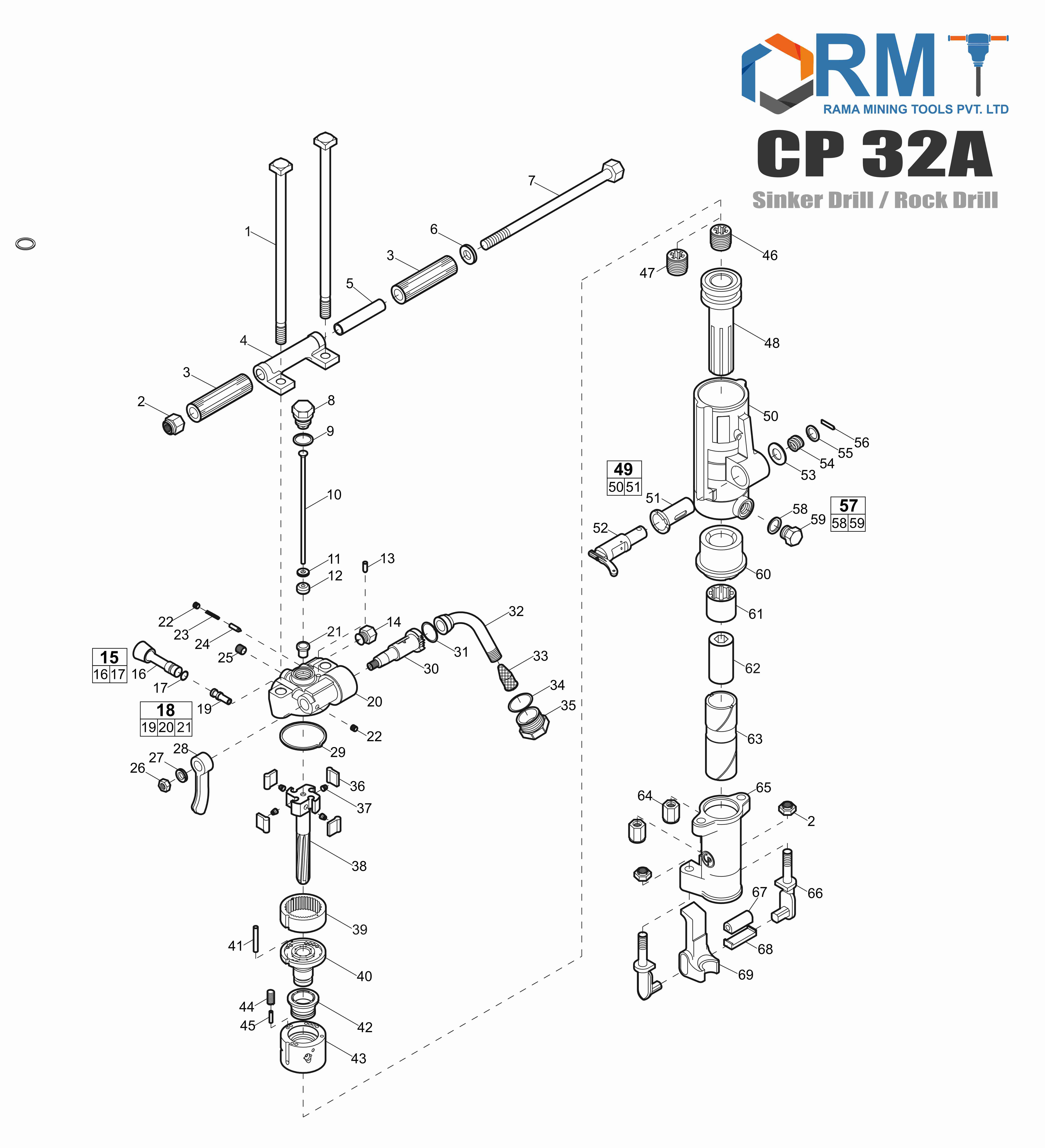 CP 32A - Pneumatic Rock Drill